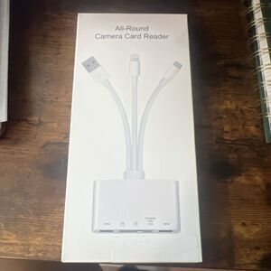 5-in-1 All-Round Camera Memory Card Reader,Lightning+Type C+USB A OTG Adapter